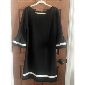 Classic Black and White meets Bohemian- Dress size 12 with Bell Sleeves